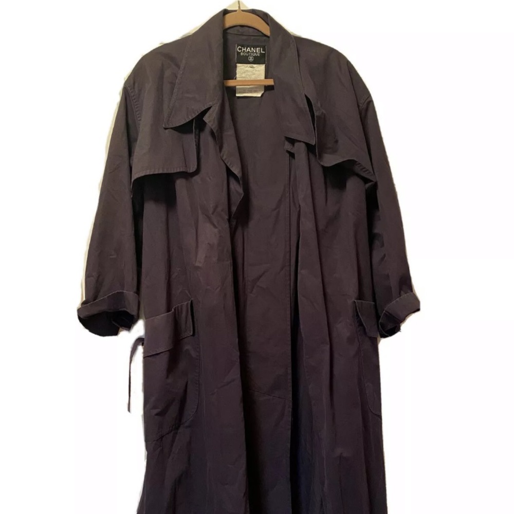 Dark Purple 90s Chanel Trench Coat
